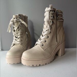 Steve Madden Women's Cream Ankle Boots